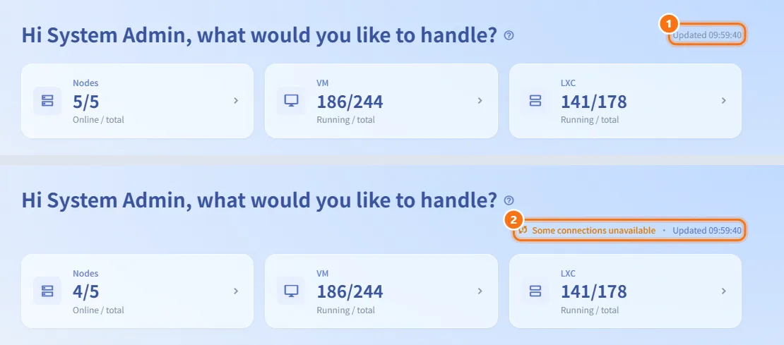 Check how fresh the data is (numbers match the steps above)